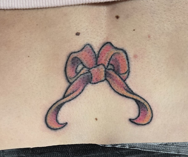 ribbon tattoo after full restoration